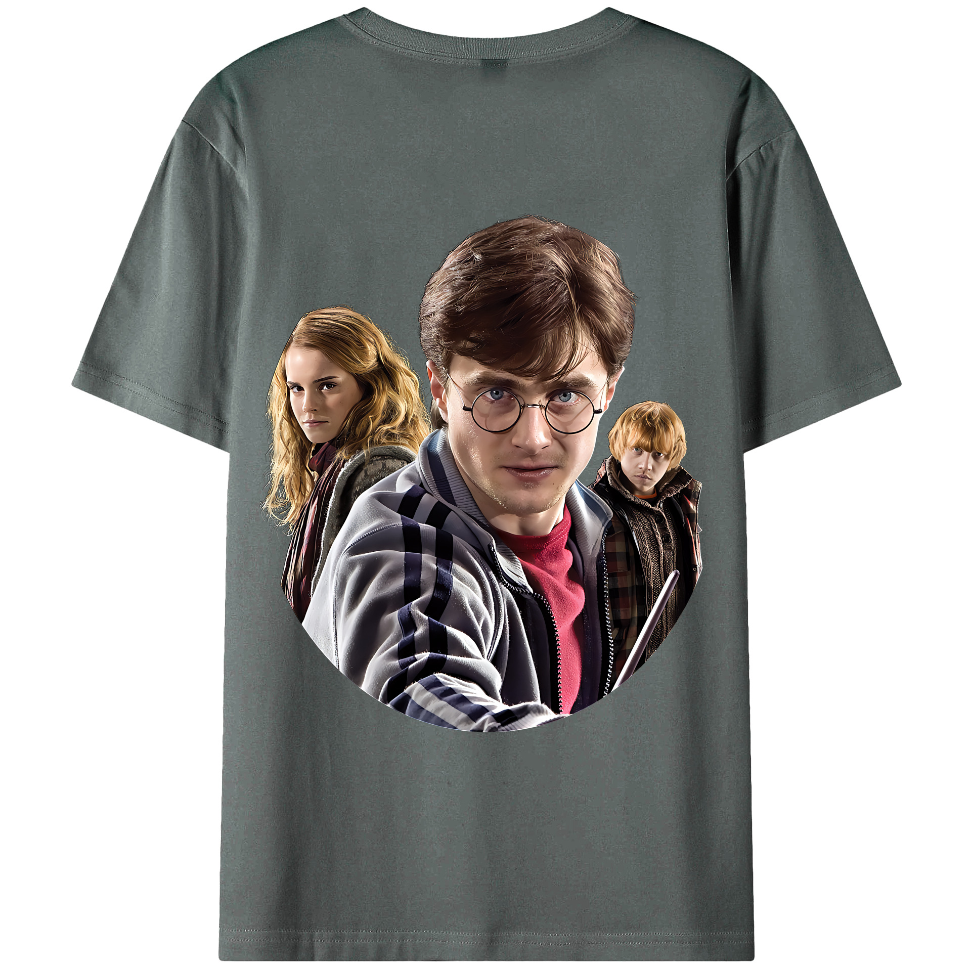 （画像用） Harry Potter ハリー・ポッターシリーズ 綿100％ メンズ半袖Tシャツ（バックプリント） 通気性